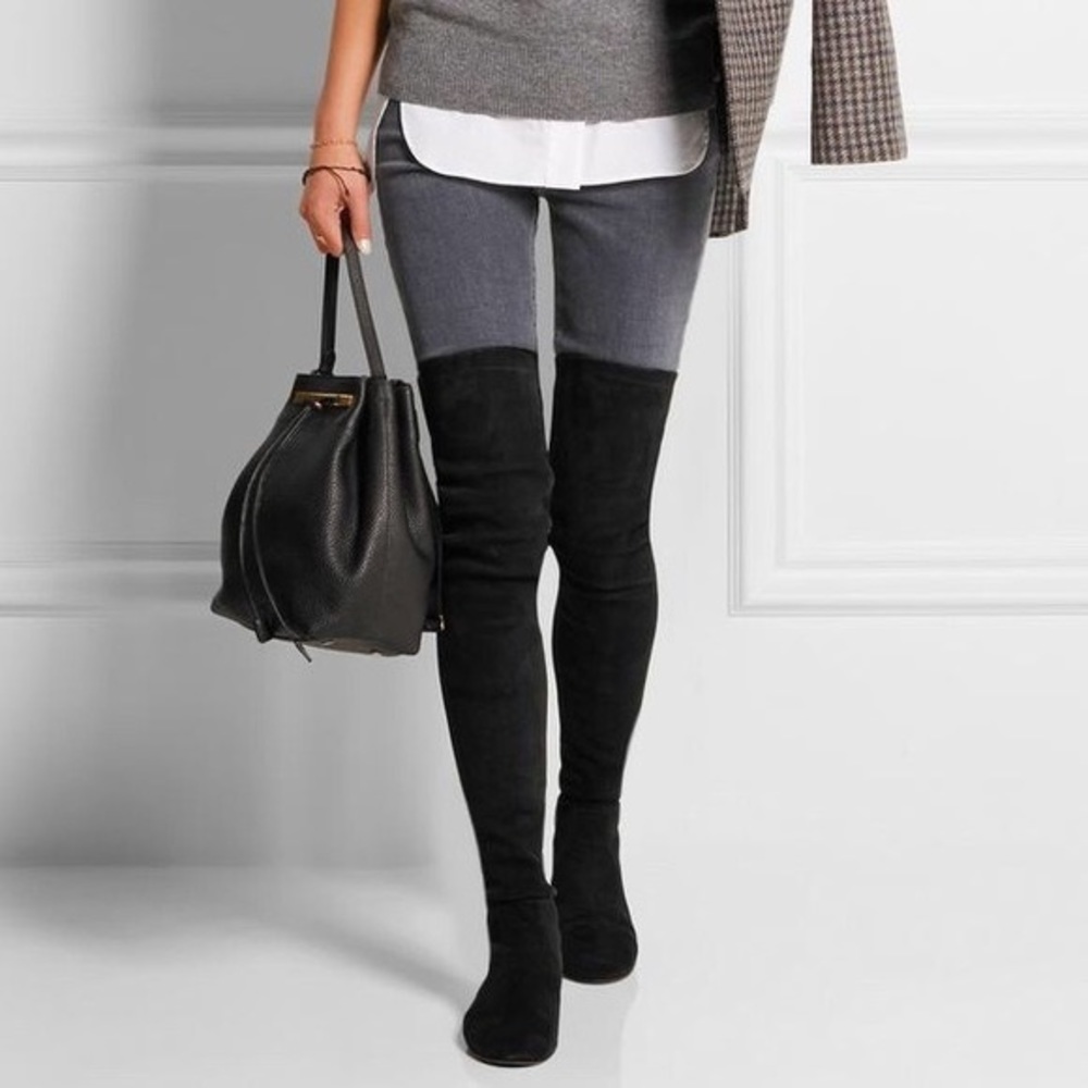 Isabel Marant Brenna Over-The-Knee Black Suede Boots - Picture 2 of 8